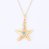 18ct Yellow Gold, Modern, .35ct Topaz Set Starfish Pendant on 42cm Yellow Gold Chain