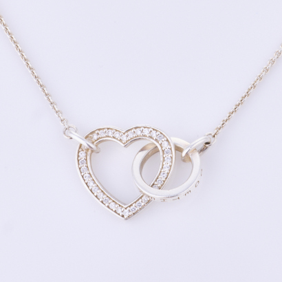 Thomas Sabo, Sterling Silver, CZ Heart / Circle Pendant