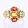 18ct Yellow Gold, Multi-colour Sapphire / Diamond Ring