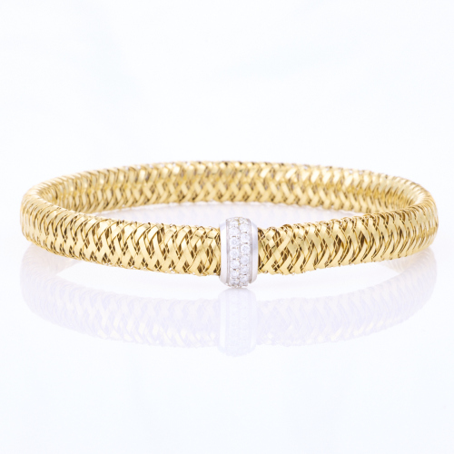 Roberto Coin, Primavera 18ct Yellow Gold / .16ct Diamond Flexible Bracelet