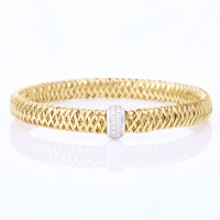 Roberto Coin, Primavera 18ct Yellow Gold / .16ct Diamond Flexible Bracelet