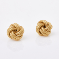 18ct Yellow Gold, Hollow Knotted Stud Earrings