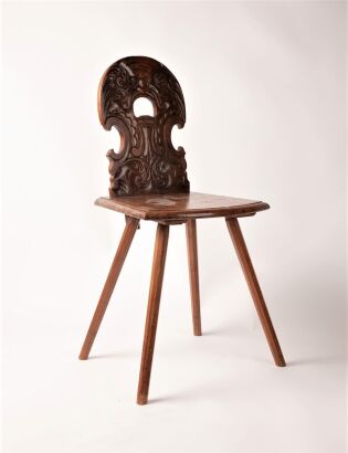 A Late-19th Century Black Forest Style Hall Chair