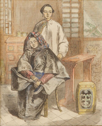 A Suite of Five Late-19th Century Hand-Colored Etchings