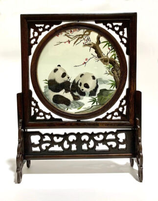 Suzhou Embroidery of Panda with base and box