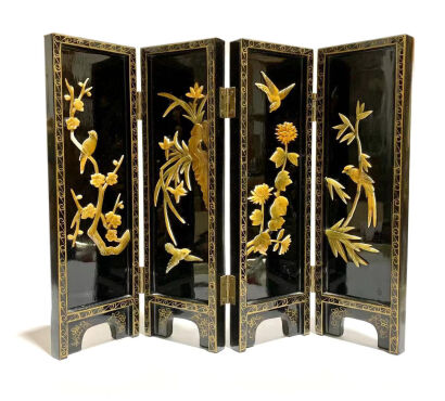 Chinese Screen - Set of 2 (Bejing Landscape, Flowers)