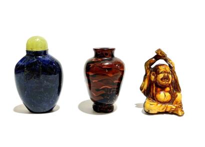 Chinese Snuff Bottles and Ornament - Set of 3