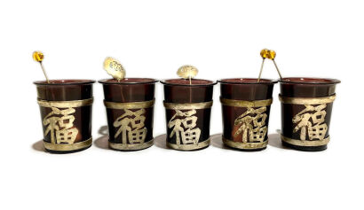 Chinese Red Glass Cup