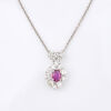 14ct White Gold, .35ct Ruby /.92ct Diamond Pendant on 18ct Cable Chain