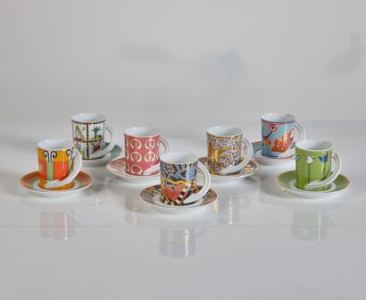 Seven Rosenthal Espresso Cups and Saucers