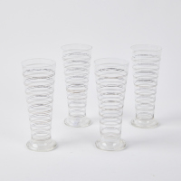 A Set Of Four Retro Tall Striped Glasses