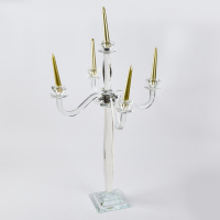 A Large Glass Centre Piece Candelabra