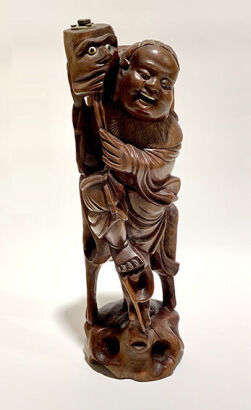 Longyan wood Carved Immortal of Harmony and Union