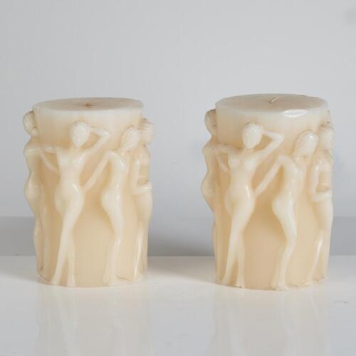 A Pair of Moulded Candlesticks