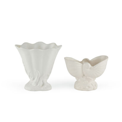 A Pair of Small Crown Lynn Shell Vases