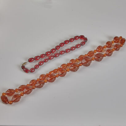 Two Amber Style Necklaces