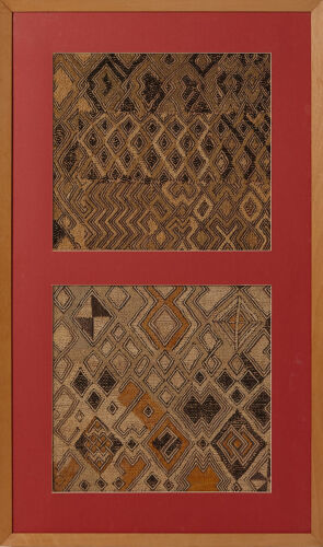 A Framed Duo of Kuba Textiles