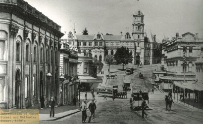 Associated Press Archival Photograph - Intersection of Queen St and Wellesley St, 1880's