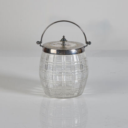 A Victorian Glass and Silverplate Icebucket