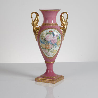 A Kaiser Pink and Gilt Vase