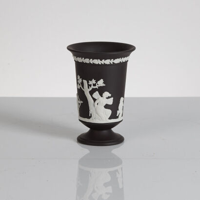 A Wedgwood Black Jasper Ware Neoclassical Vase