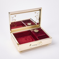 A Play-Mate Everlasting Queen Red Felt Musical Jewellery Box