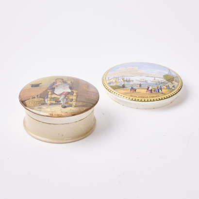 A Pairing of British Trinket Box Lids