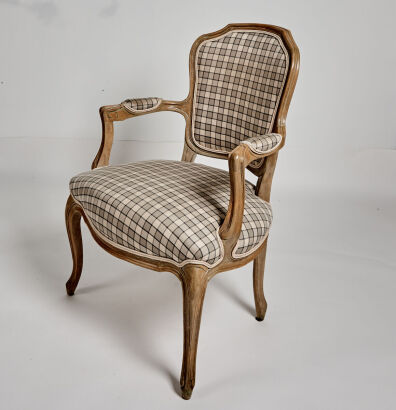 A French Occasional Chair with Checquered Upholstery