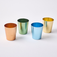 A Collection Of Four Colourful Metal Tumblers