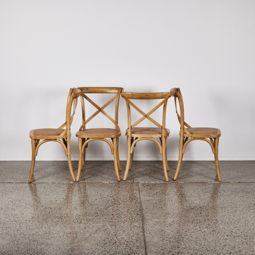 A Set Of Four Oak Cross-Back Chairs