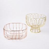 A Pair Of Modernist Metal Wire Fruit Bowls