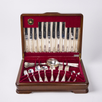 A Sheffield England Silver Plated Cutlery Set In Box