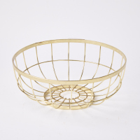 A Gold Wireframe Fruit Bowl