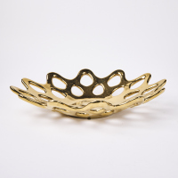 A Modernist Gold Metal Display Bowl