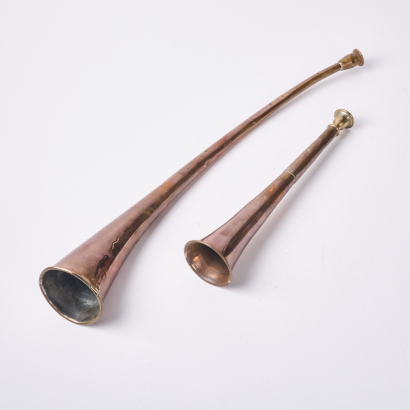 A Pair Of Brass Horns