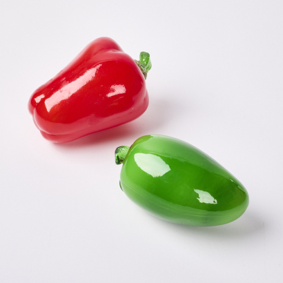 A Pair Of Glass Peppers