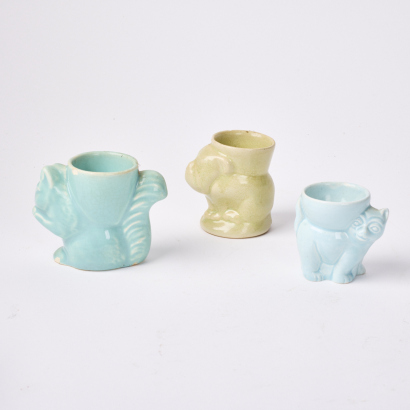 A Trio Of Animal Ceramic Egg Cups Af