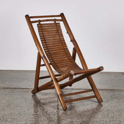 A Japanese Bamboo Reclining Sun Chair