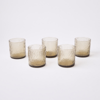 A Set Of Five Kaaru Sandrift Glass Tumblers