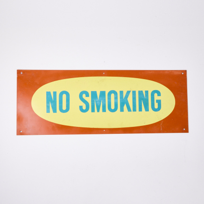 A Vintage No Smoking Enamel Sign