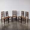 A Suit Of Five Ash And Rush-Back Dinning Chairs - 2