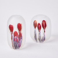 A Pair Getezeichen Glass Vases