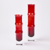 Two Red Bamboo Vases