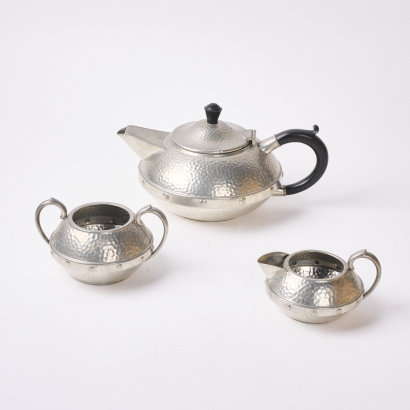 An English Pewter Tea Set