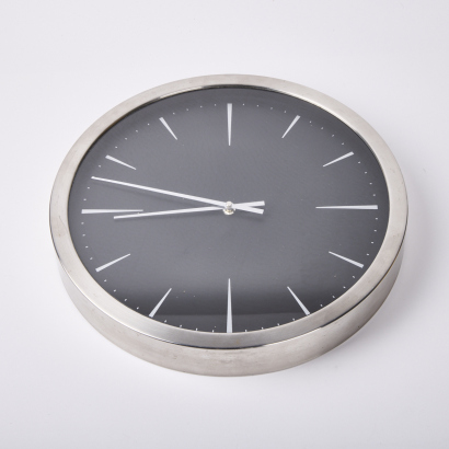 A Contemporary Clock in Black & Silver