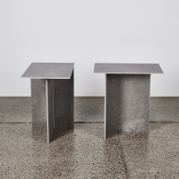 A Pair of Post-Modern Repourosed Tile Tables