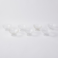 A Set of Six Floral Etched Dessert Bowls