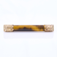 9ct Rose Gold, Victorian, Tiger's Eye Bar Brooch
