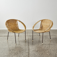 A Pair Of Vintage Coolie Chairs