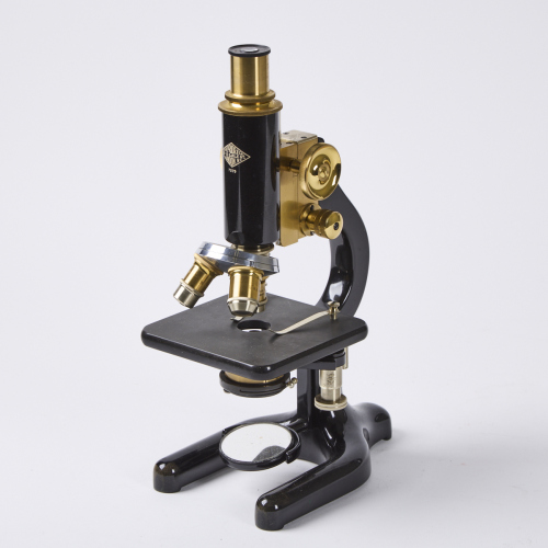 An Antique W.R. Prior & Co. Microscope with Complete Set of Original Lenses and Wood Box